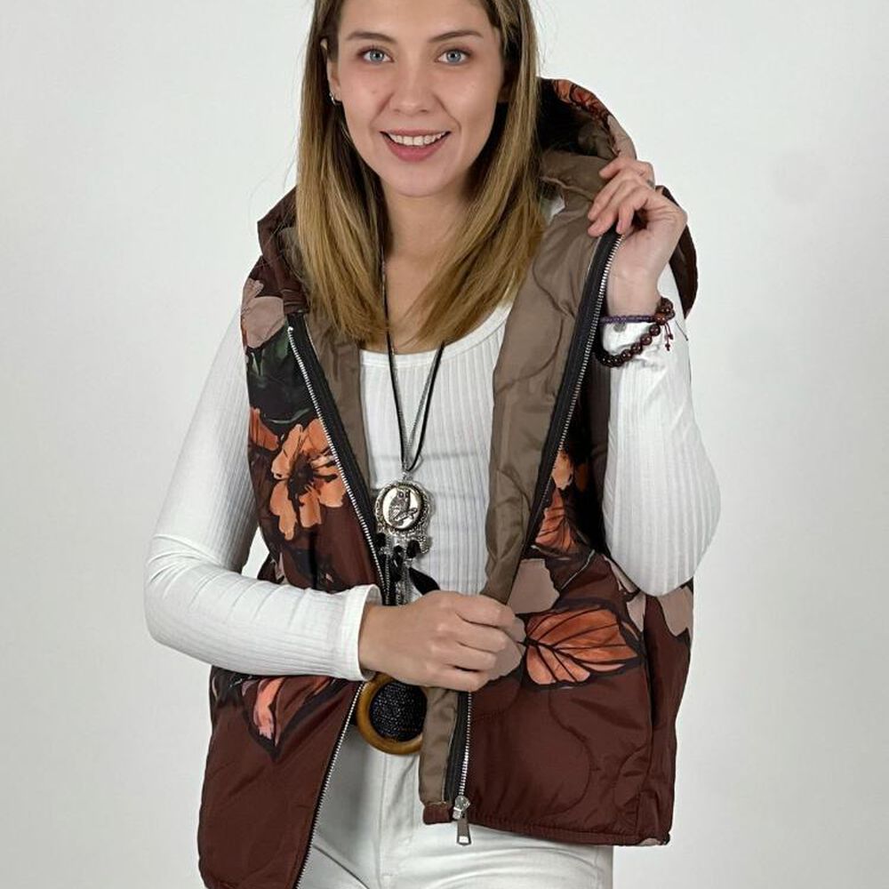 Parka Italiana Corta Estampado Flores image number 16.0