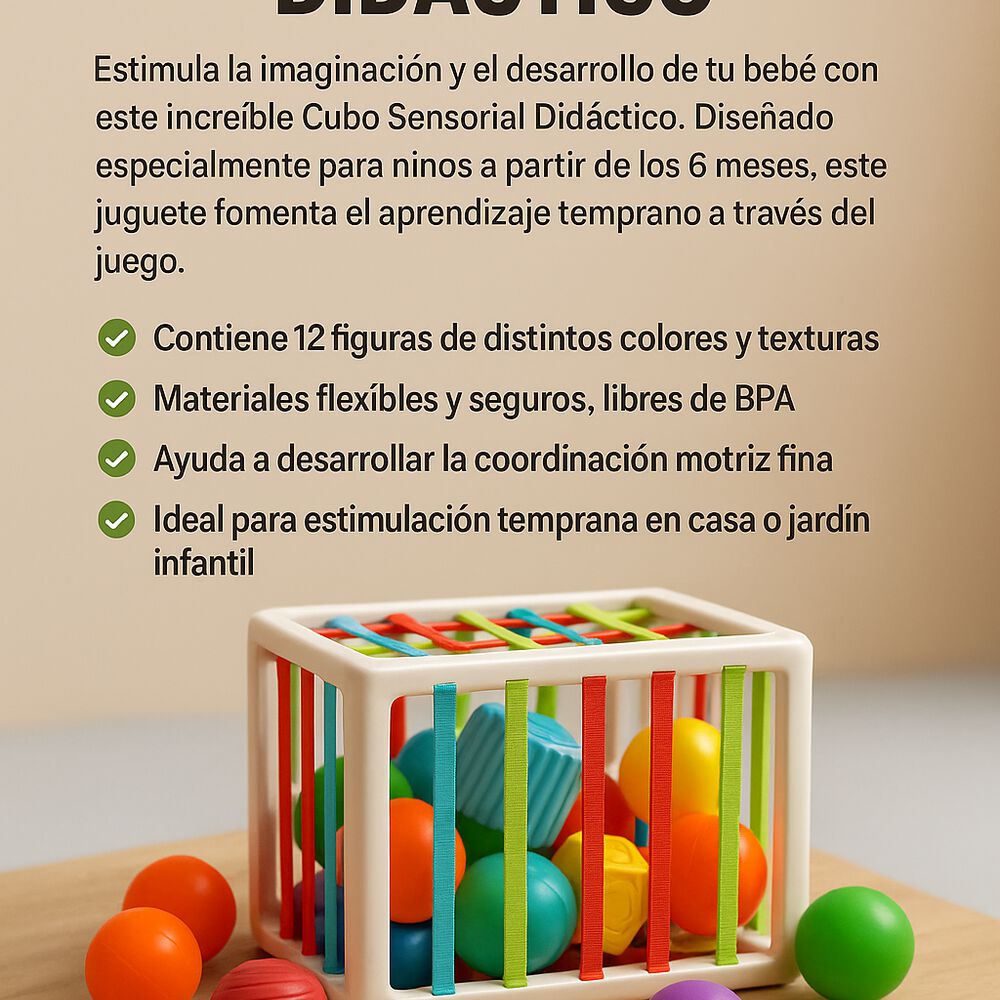 Juguete Didáctico Estimulación Temprana Cubo Sensorial Bebé Innybin image number 5.0