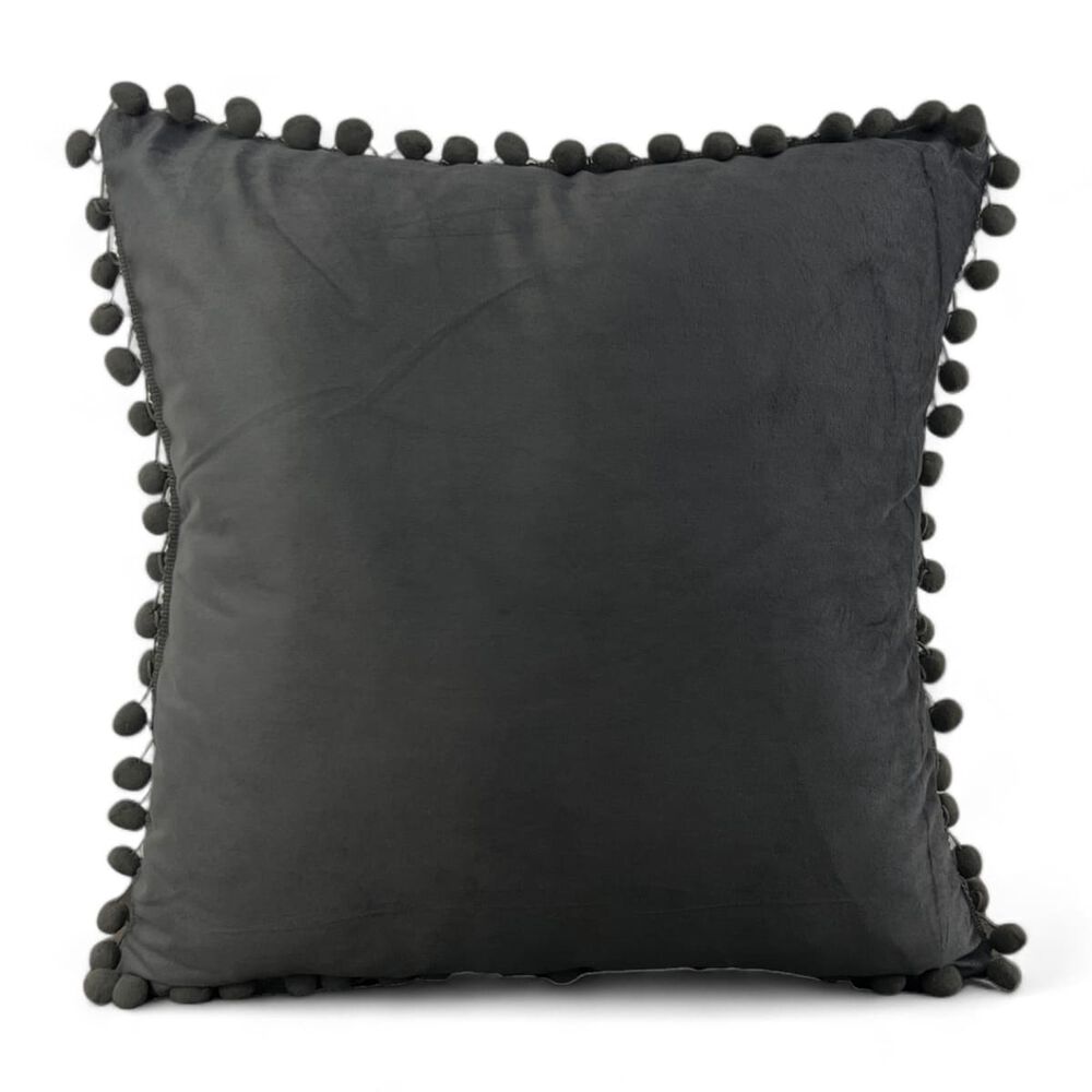 Set De 4 Fundas De Terciopelo Con Pompones Medida 45cm X 45cm Cierre Oculto Ftp-1 image number 0.0