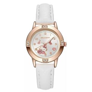 Reloj Correa Blanca Ecocuero Hello Kitty