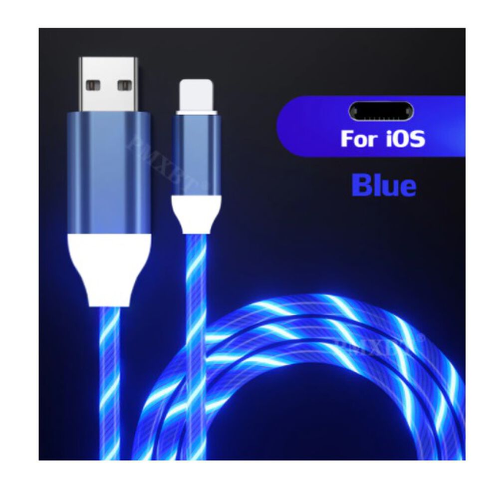 Cable De Carga Para Celular 3 En 1 Tipo C Brillante Luz Led Compatible Para Iphone Magnetico Compatible Ligthing Micro Usb Carga Rápida image number 0.0