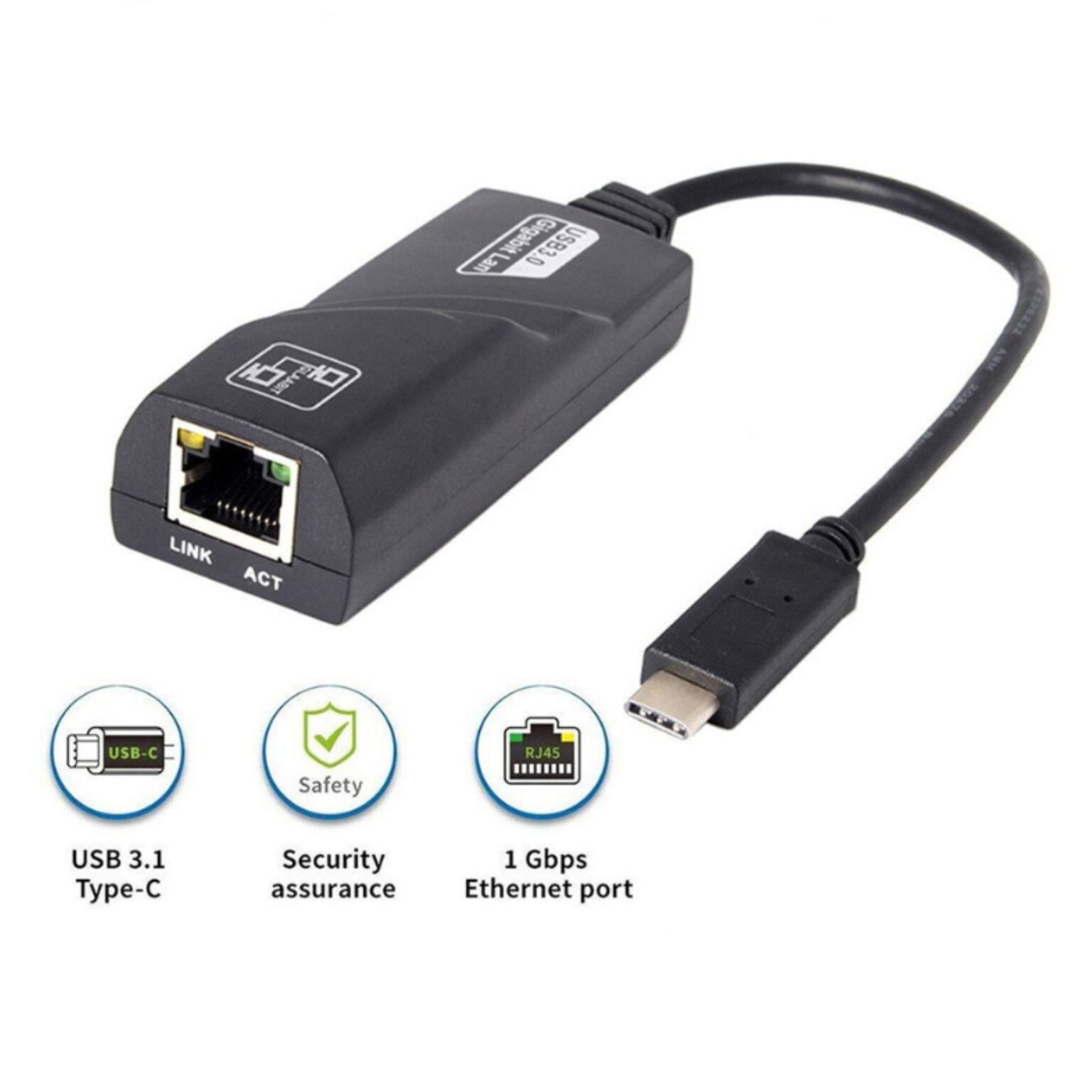 Adaptador Tarjeta Red Usb Tipo C 3.1 Lan Rj45 Ethernet / 1000 Mbps image number 1.0