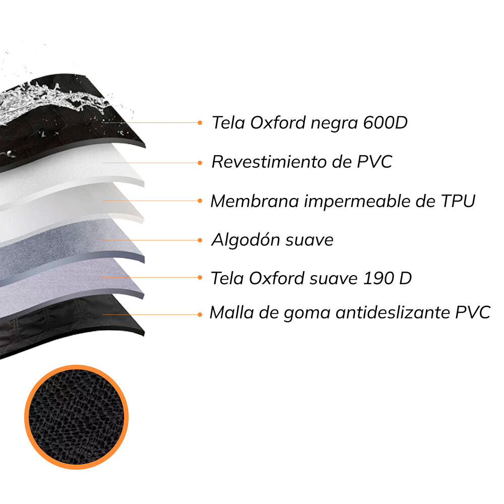 Funda Cubre Asiento De Auto Impermeable Mascotas Negra Xroad image number 2.0