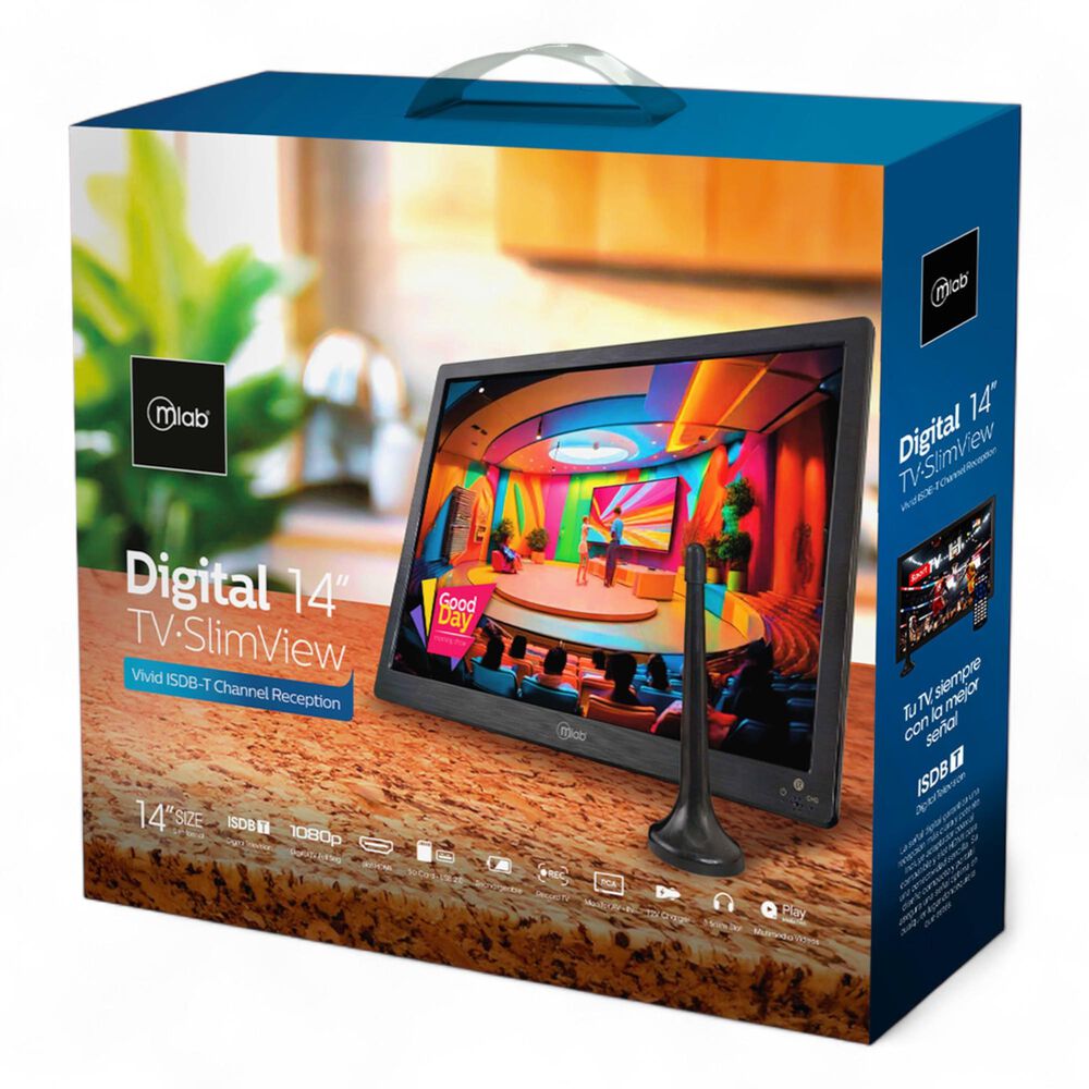 Tv Port&aacute;til Fhd Recargable Se&ntilde;al Digital Isdb-t 14" Slim Bk image number 11.0