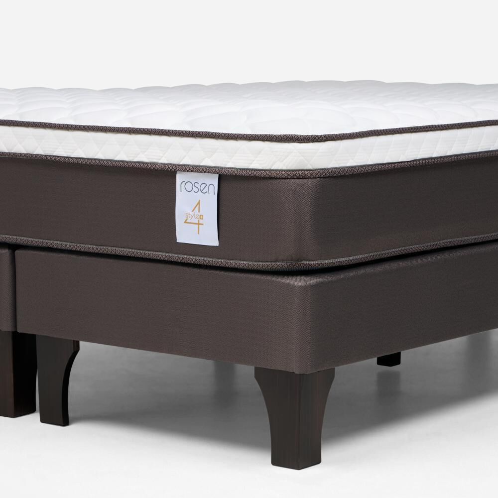 Cama Europea Rosen New Style 4 Plus / 2 Plazas / Base Dividida + Respaldo Lucio image number 4.0