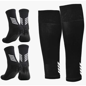 Medias Calcetas Futbol Antideslizante Set 2 + Pantorrillera