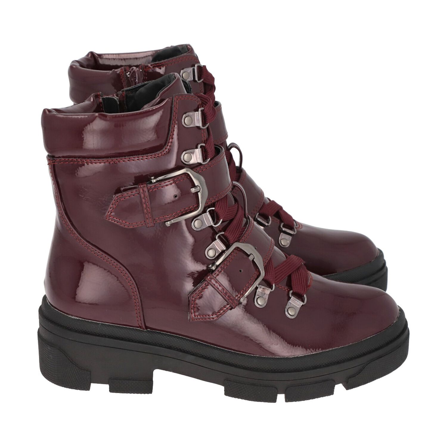 Botin Mujer Burdeo Plataforma London Police image number 2.0