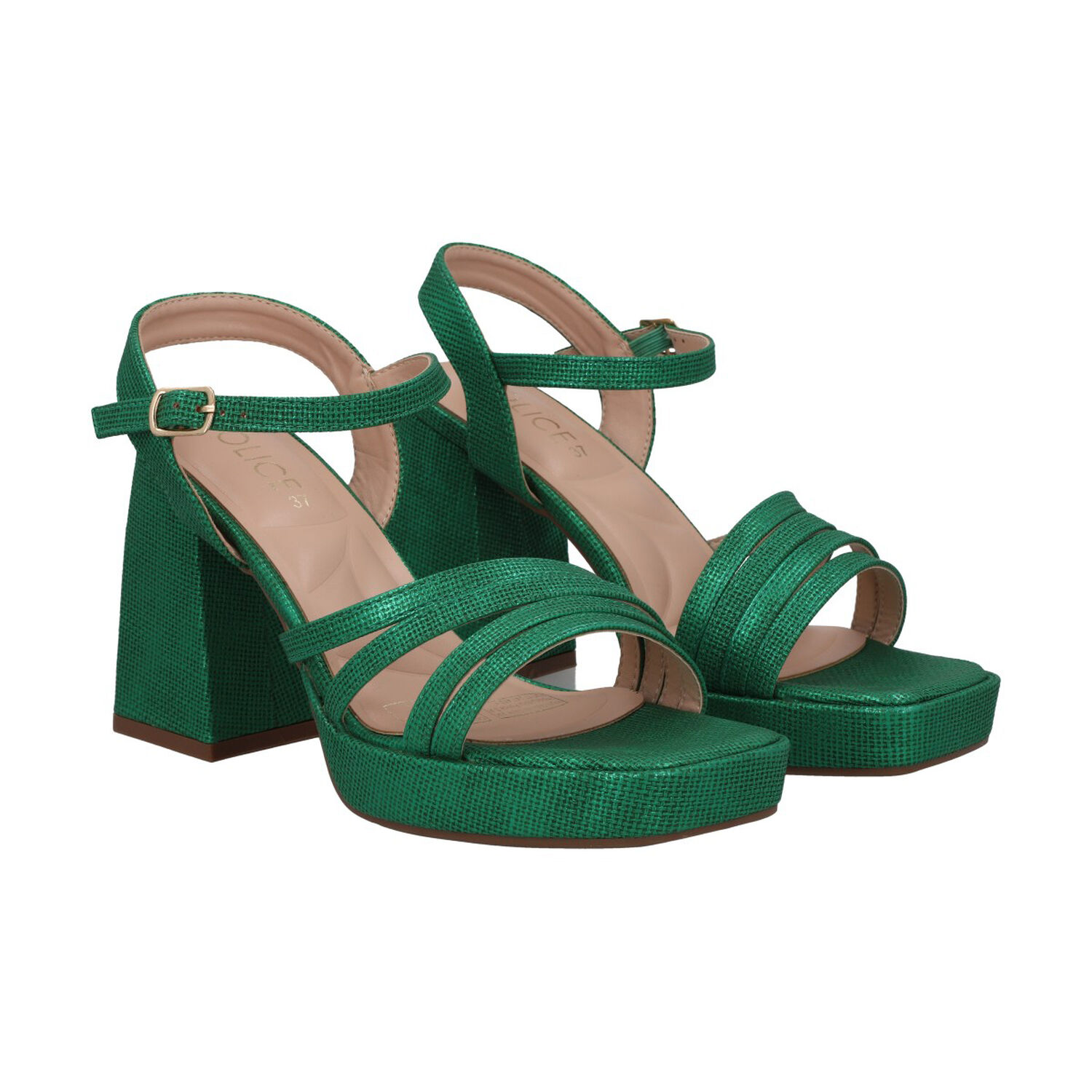 Sandalia Mujer Verde Taco Medio Gala Police image number 4.0