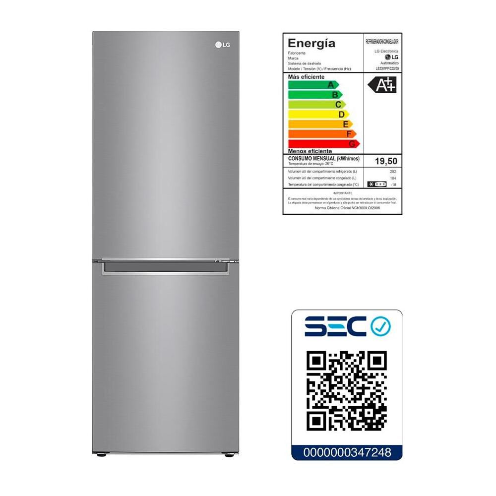 Refrigerador Bottom Freezer LG LB33MPP / No Frost / 306 Litros / A++ image number 6.0