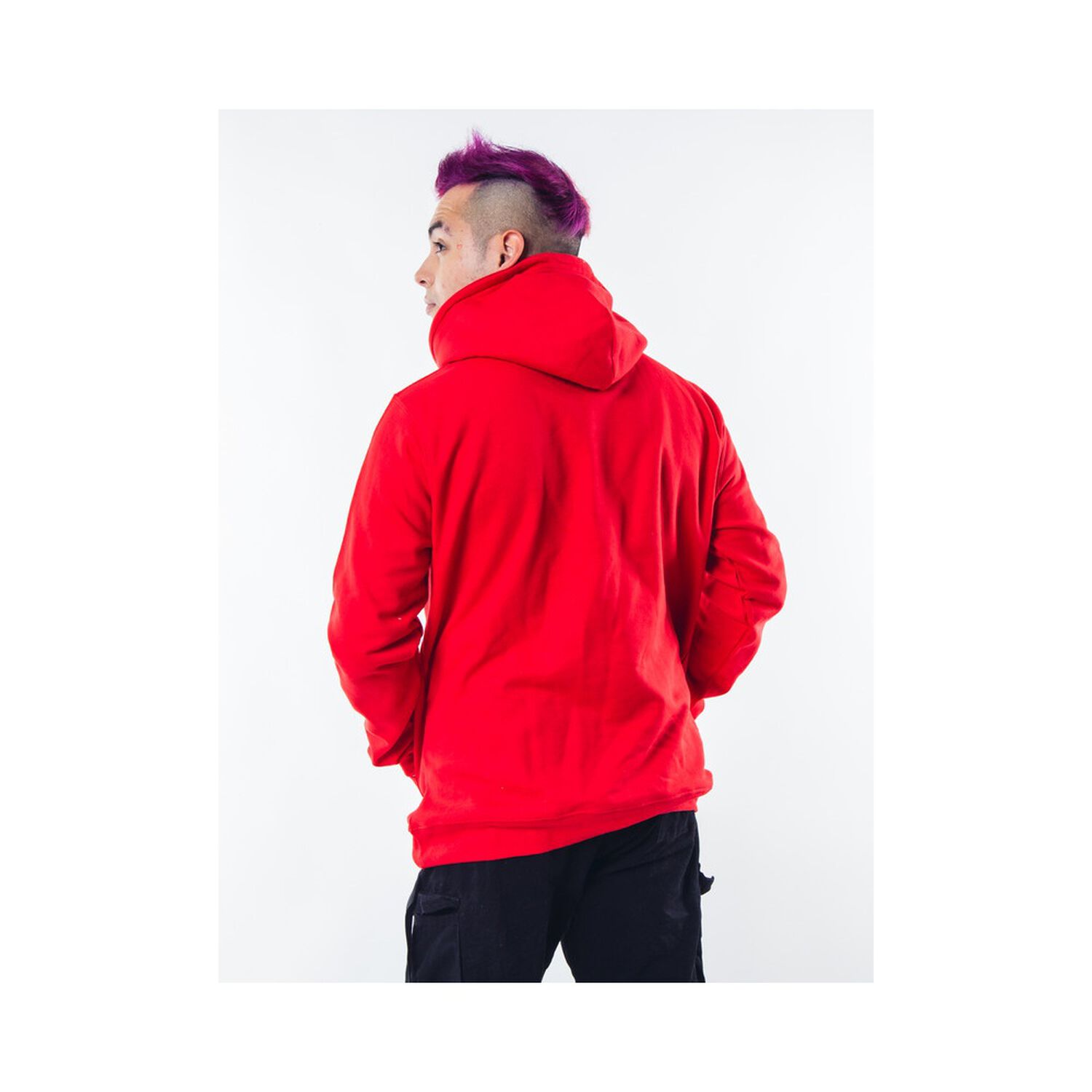 Poleron Rojo Canguro Hombre Relaxed Fit Para Estampar image number 3.0