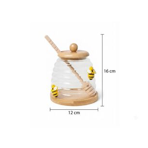Tarro Miel Vidrio Colmena Dipper Madera Abejas Decorativas