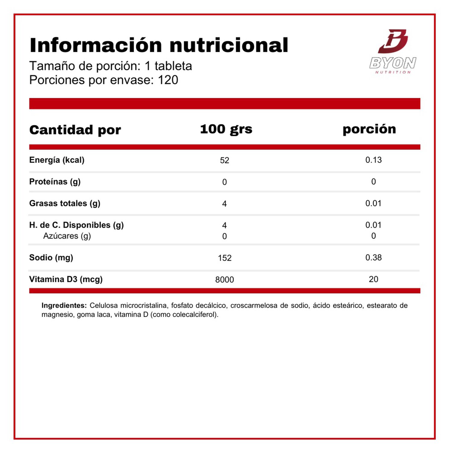Vitamina D3 800ui 120 Tabletas image number 1.0