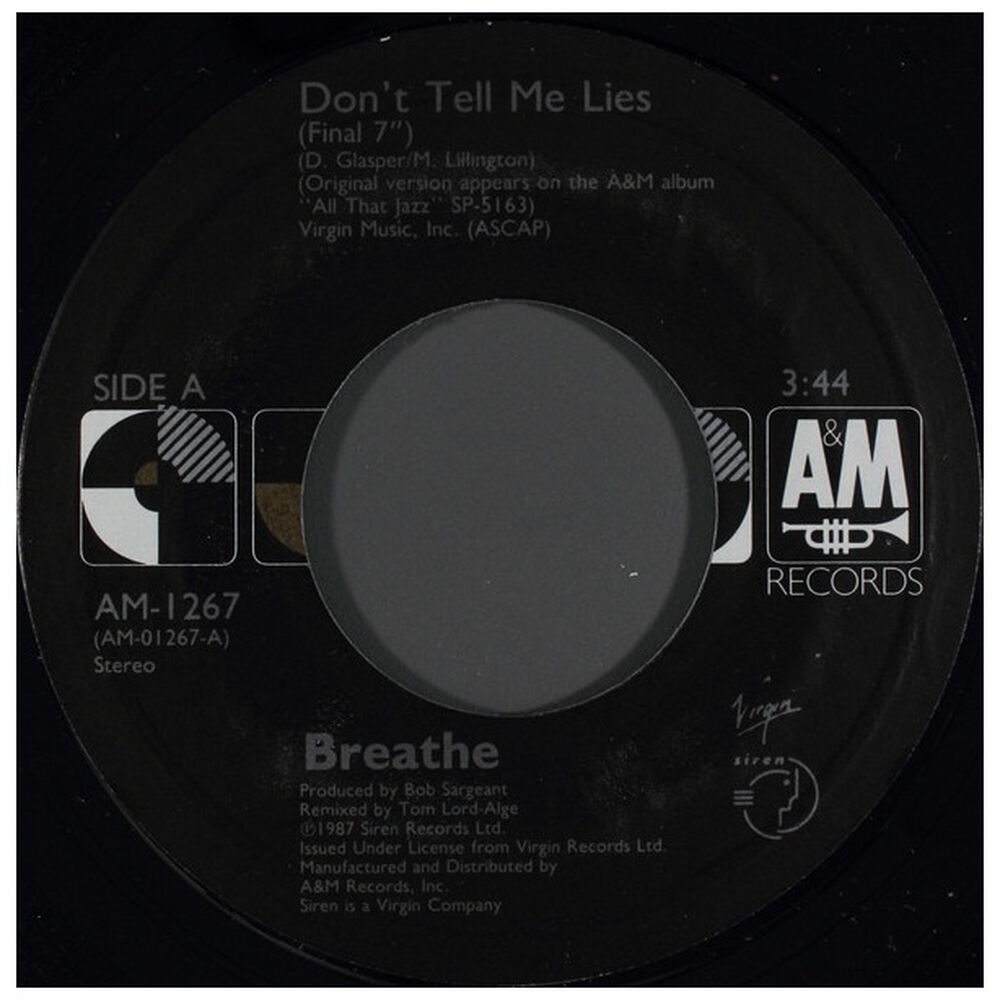 Breathe - Don't Tell Me Lies | 7" Single Usado image number 2.0