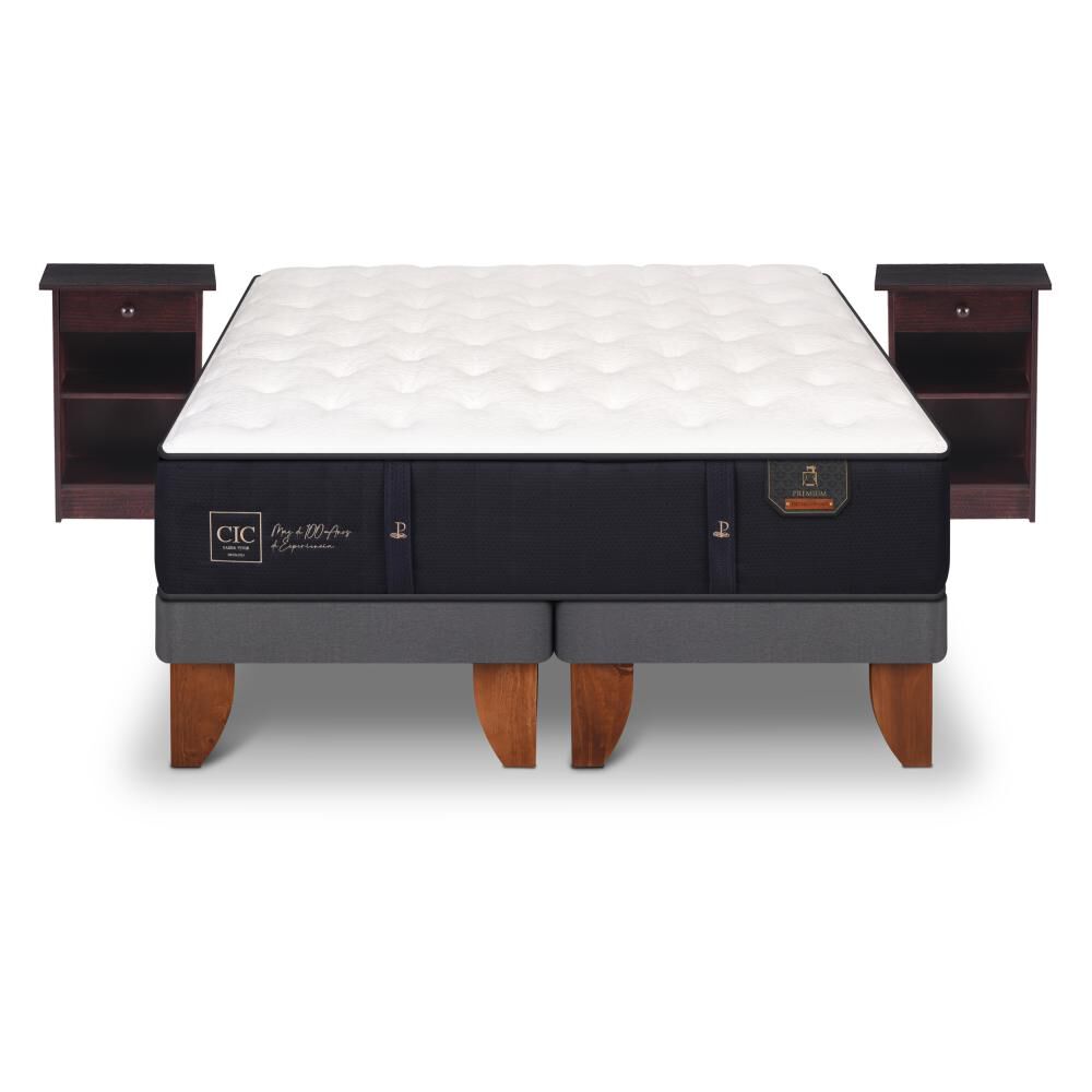 Cama Europea Cic Premium / 2 Plazas / Base Dividida + Velador image number 0.0