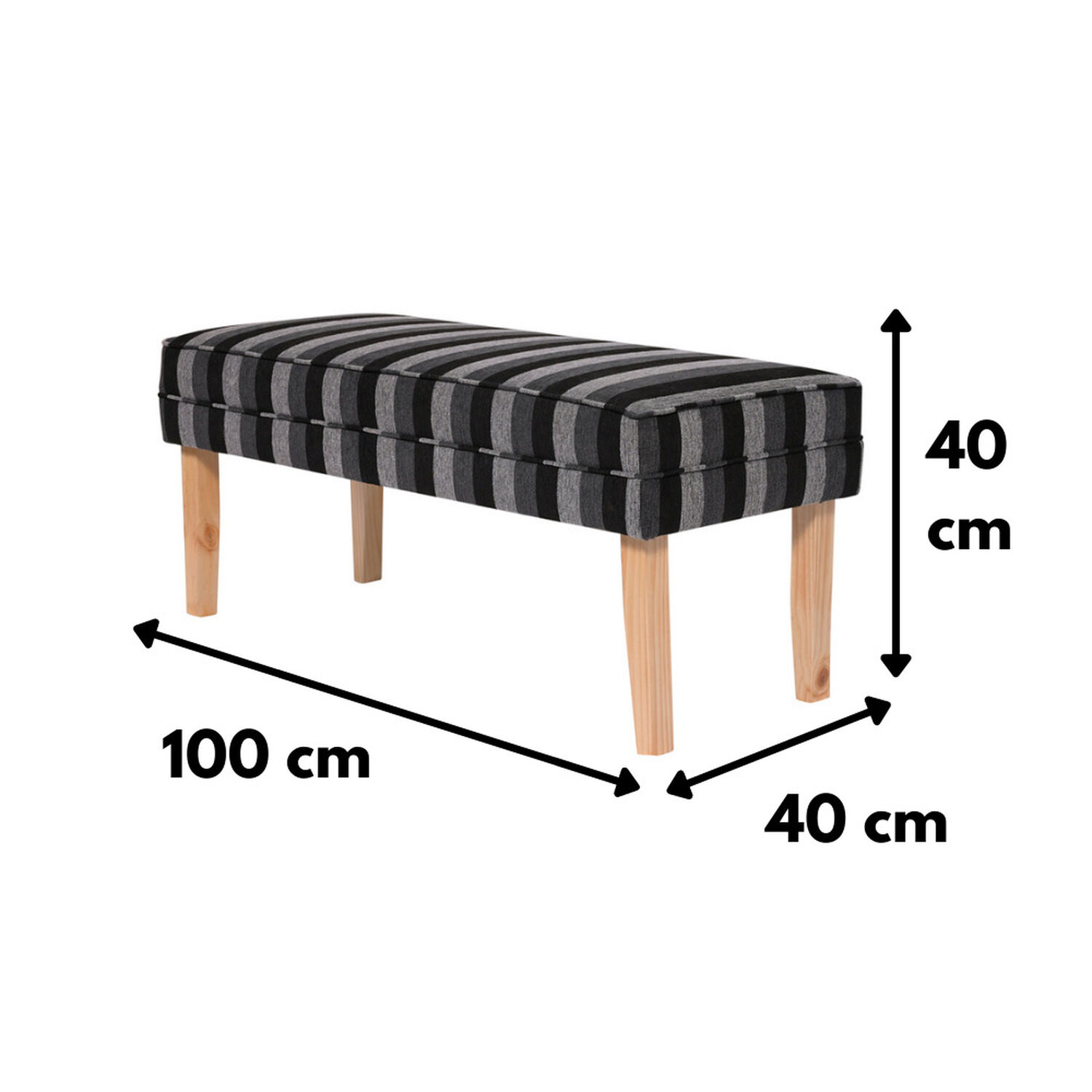 Banqueta Style Rayas Omega 100x40x40 Cm M&aacute;xima Design image number 2.0