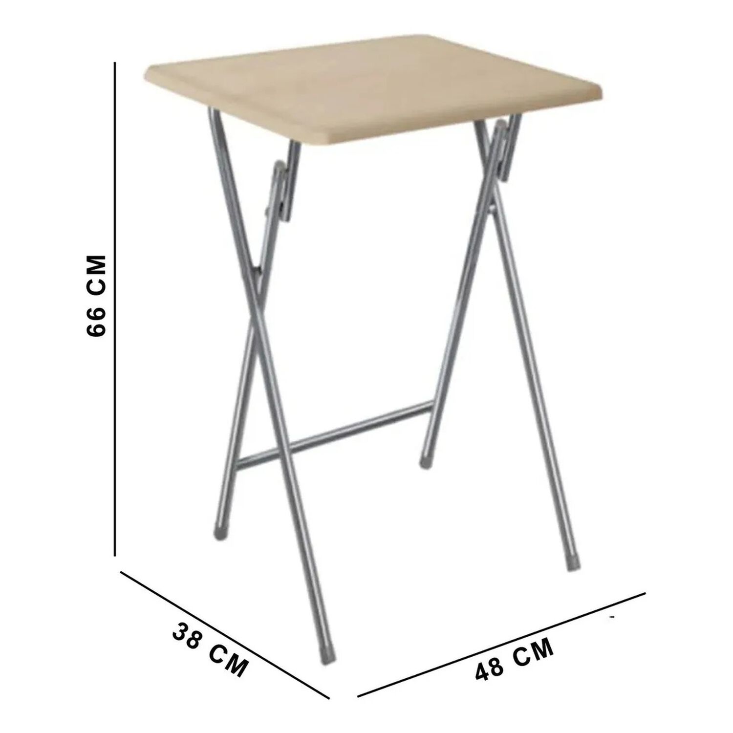 Mesa Plegable Port&aacute;til Auxiliar Multiuso Liviana Caf&eacute; Claro image number 4.0