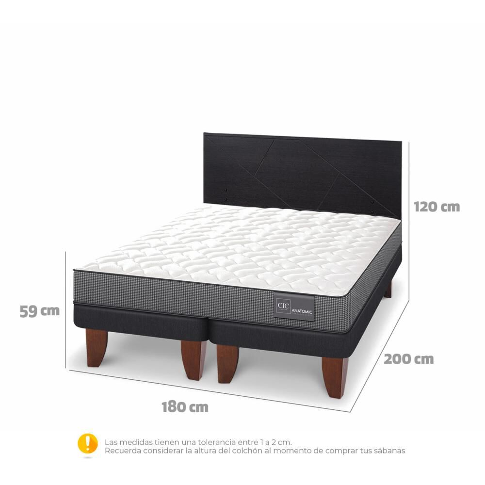 Cama Europea Cic Anatomic / King / Base Dividida + Respaldo image number 4.0