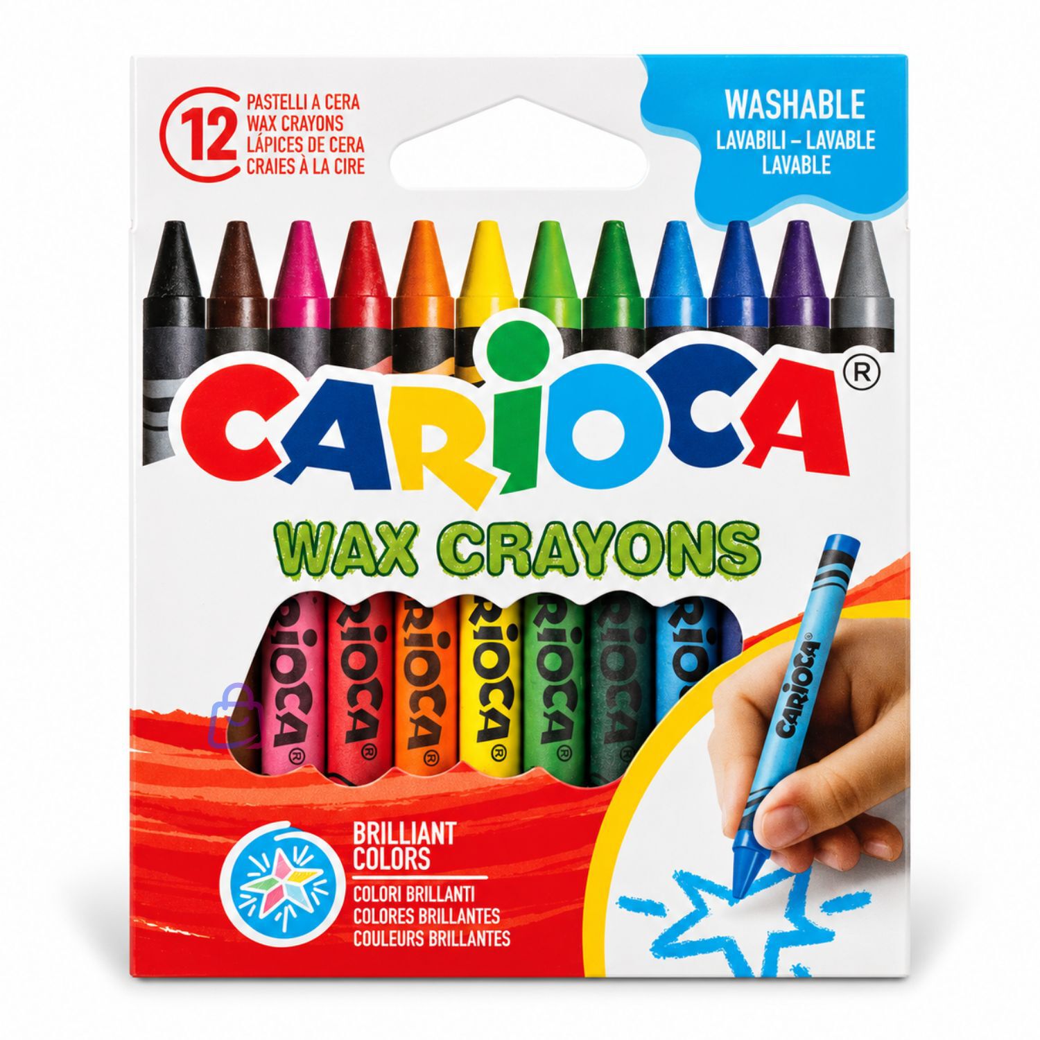 Crayones De Cera Carioca 12 Colores Lavables Escolares - Ps image number 3.0