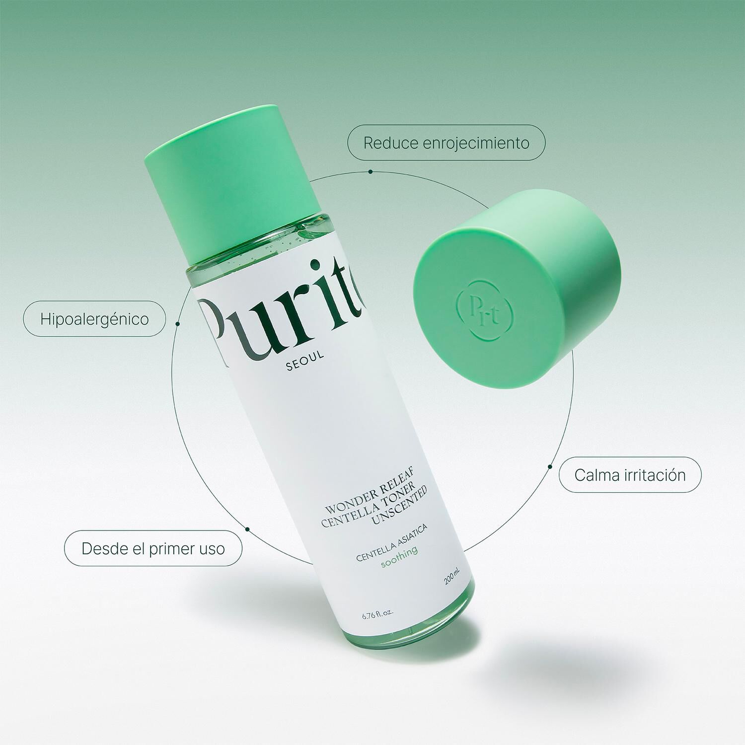 T&oacute;nico Facial Centella 200ml Purito Wonder Releaf Sin Perfume image number 2.0
