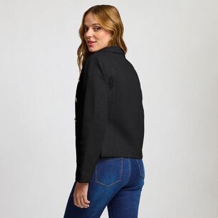 Blazer Textura Tipo Chanel Cuello Solapa Mujer Kimera