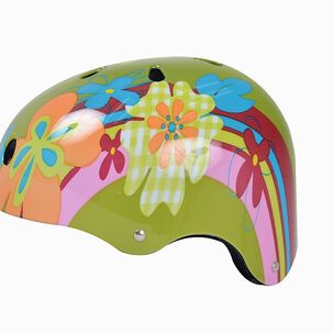 Casco Bicicleta Urbano Mtb Adulto Mujer Flores Verde
