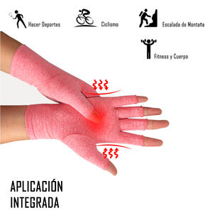 Guantes De Compresión Para Artritis Artrosis Tenditis Rosado L