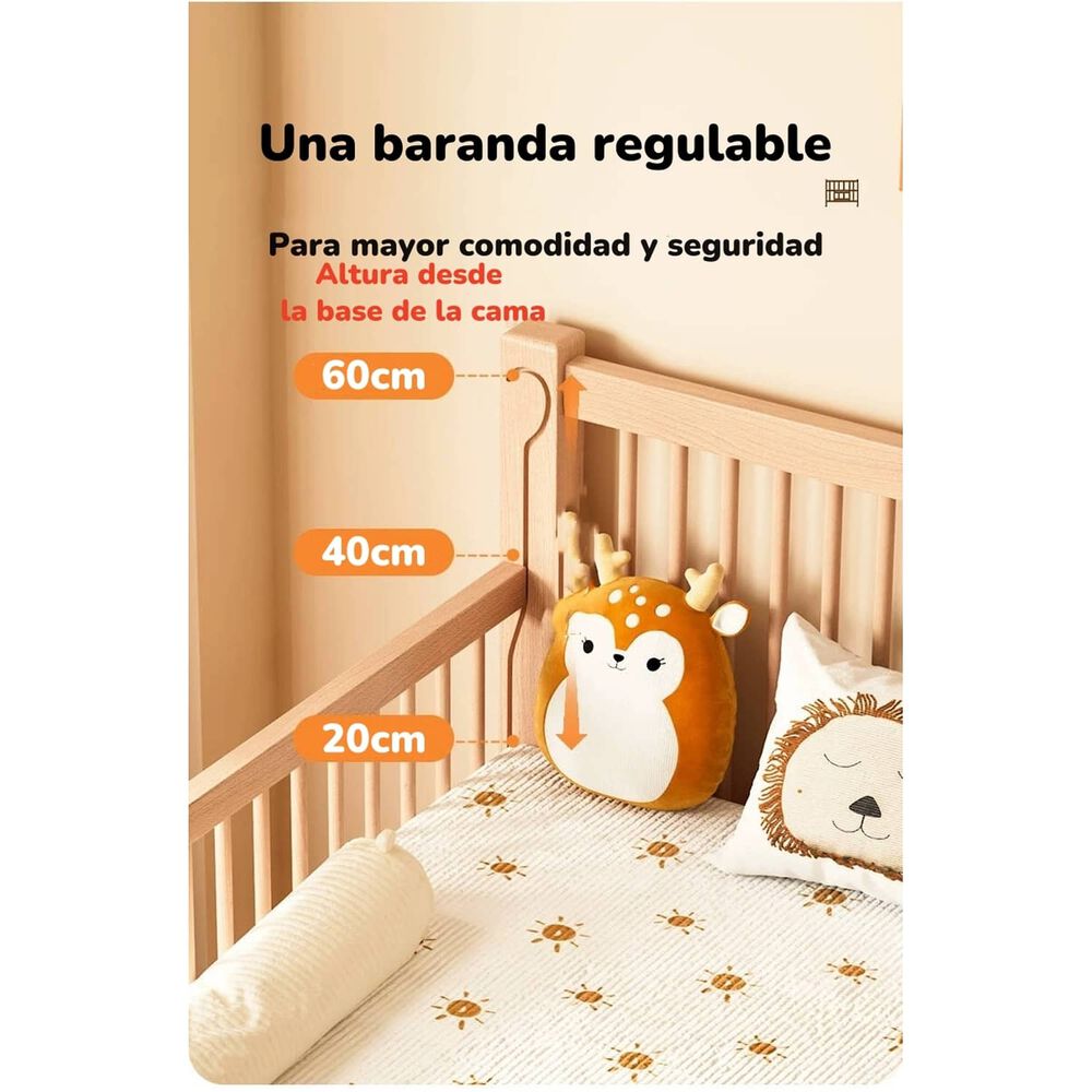 Cama Colecho 4 Laterales Con Colch&oacute;n Y Sabana Plus Lubabycas image number 2.0