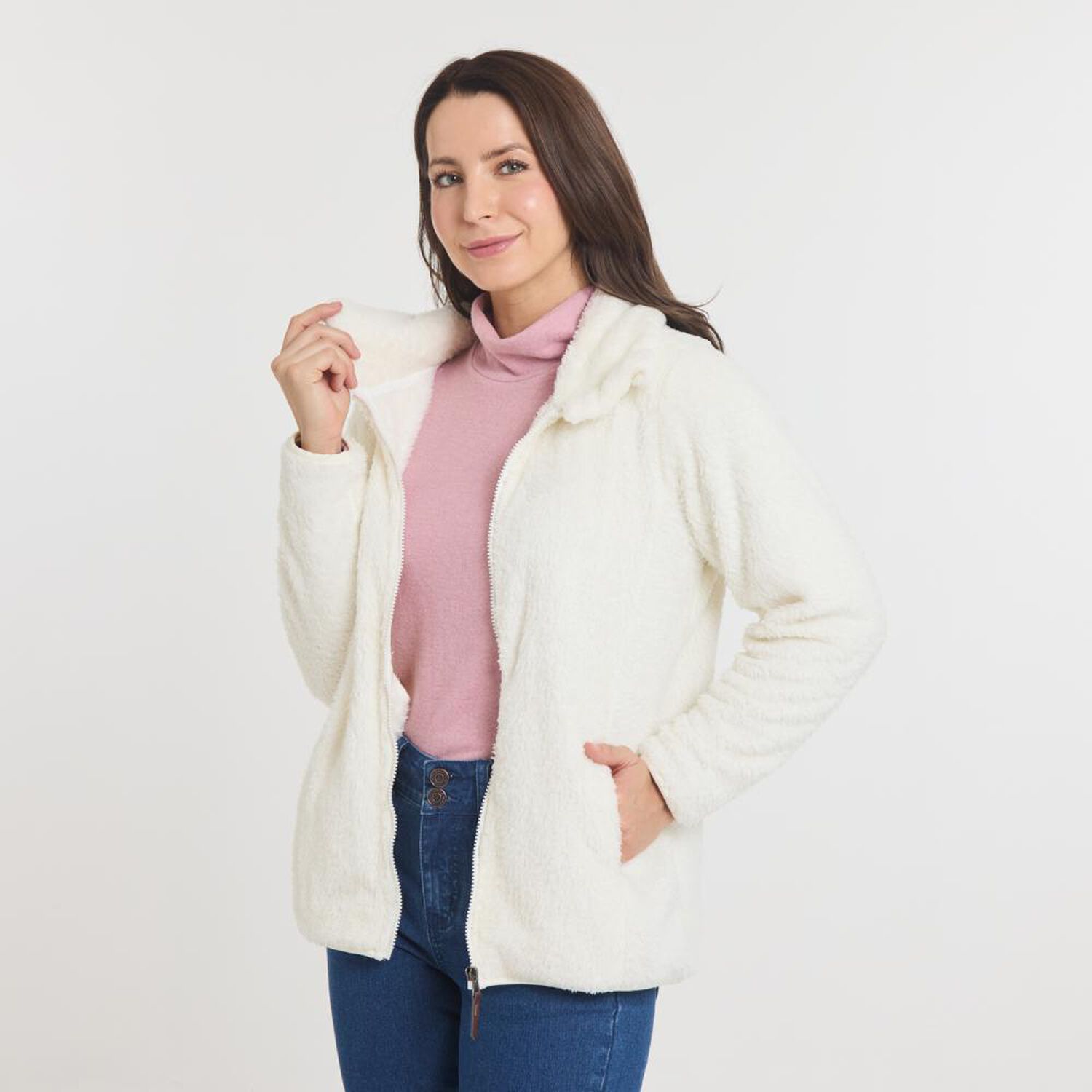Poler&oacute;n Polar Fleece Manga Larga Cuello Alto Mujer Geeps image number 2.0