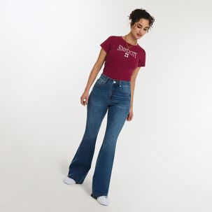 Jeans Tiro Medio Flare Mujer Freedom Jeans Tiro Medio Flare Mujer Freedom