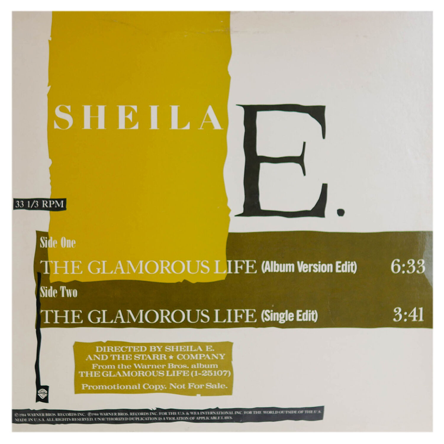 Sheila E - The Glamorous Life(album Version) | 12" Maxi Single Usado image number 0.0