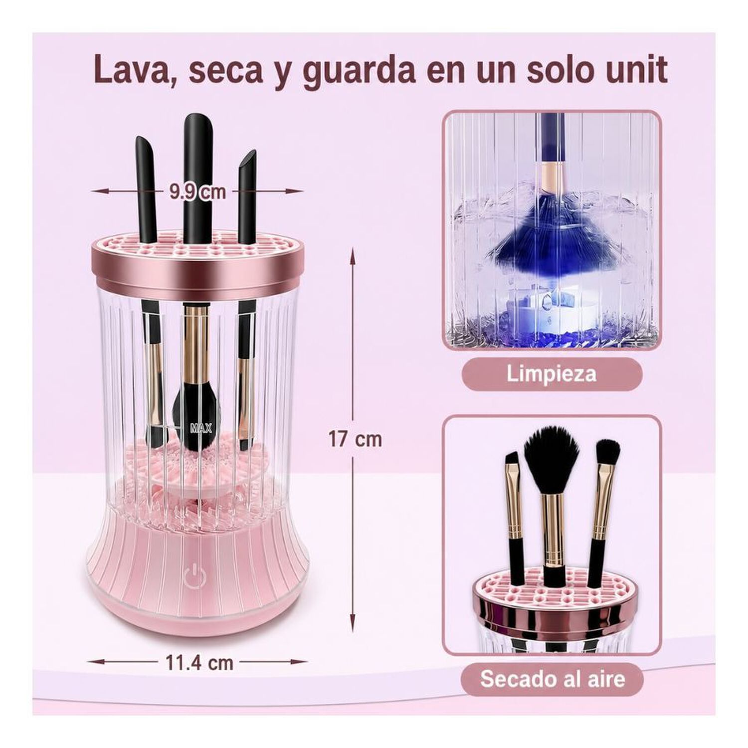 Limpiador De Brochas Maquillaje El&eacute;ctrico Usb Autom&aacute;tico image number 4.0