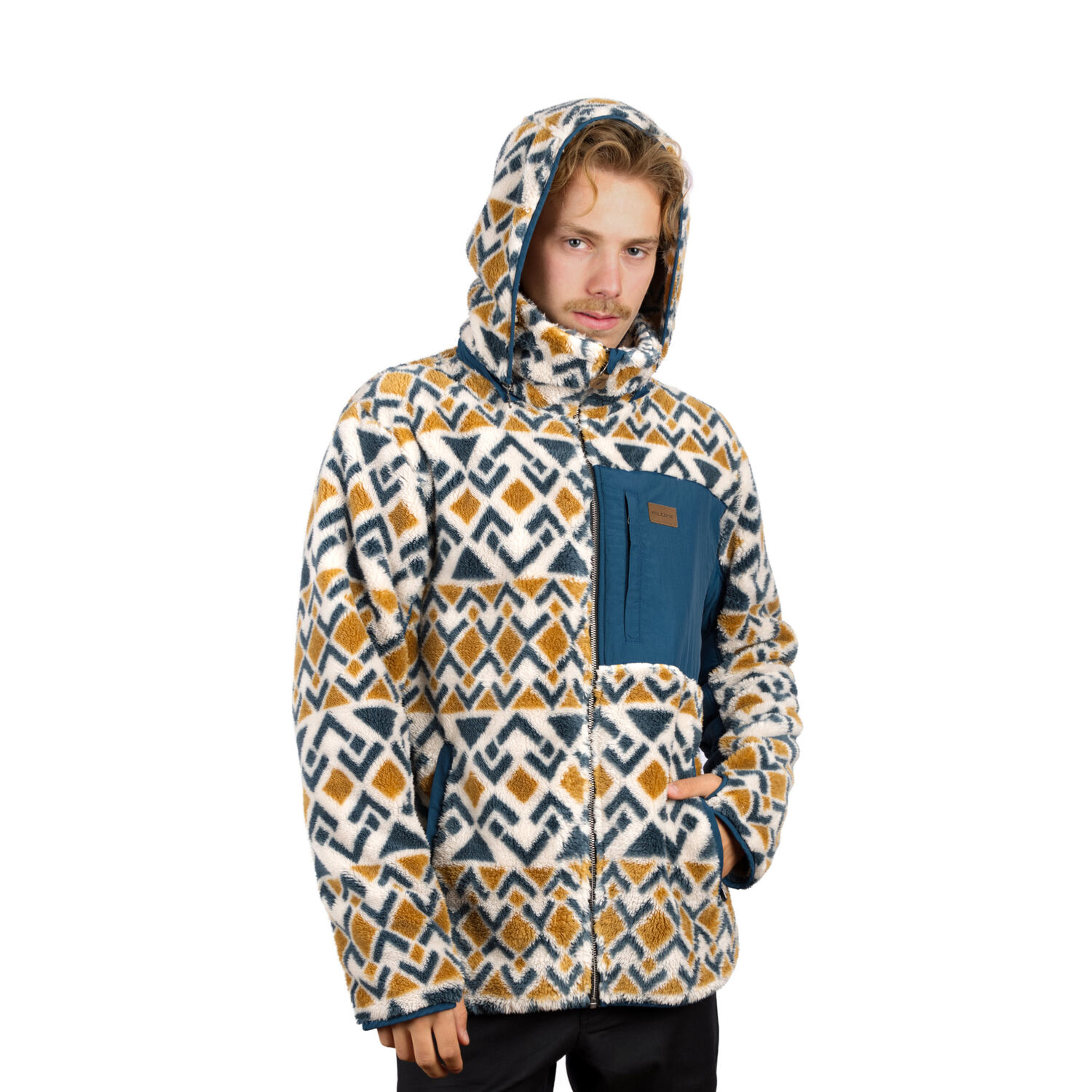 Chaqueta Shaggy Waves Print Hombre Falcone image number 4.0
