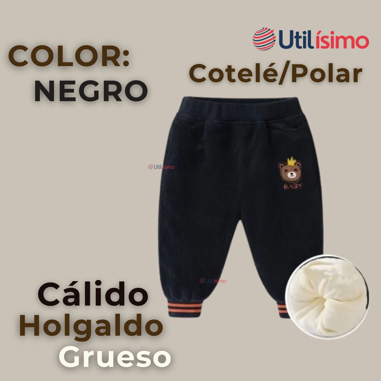 Buzo Cotel&eacute; Forrado En Polar Ni&ntilde;o Negro image number 1.0