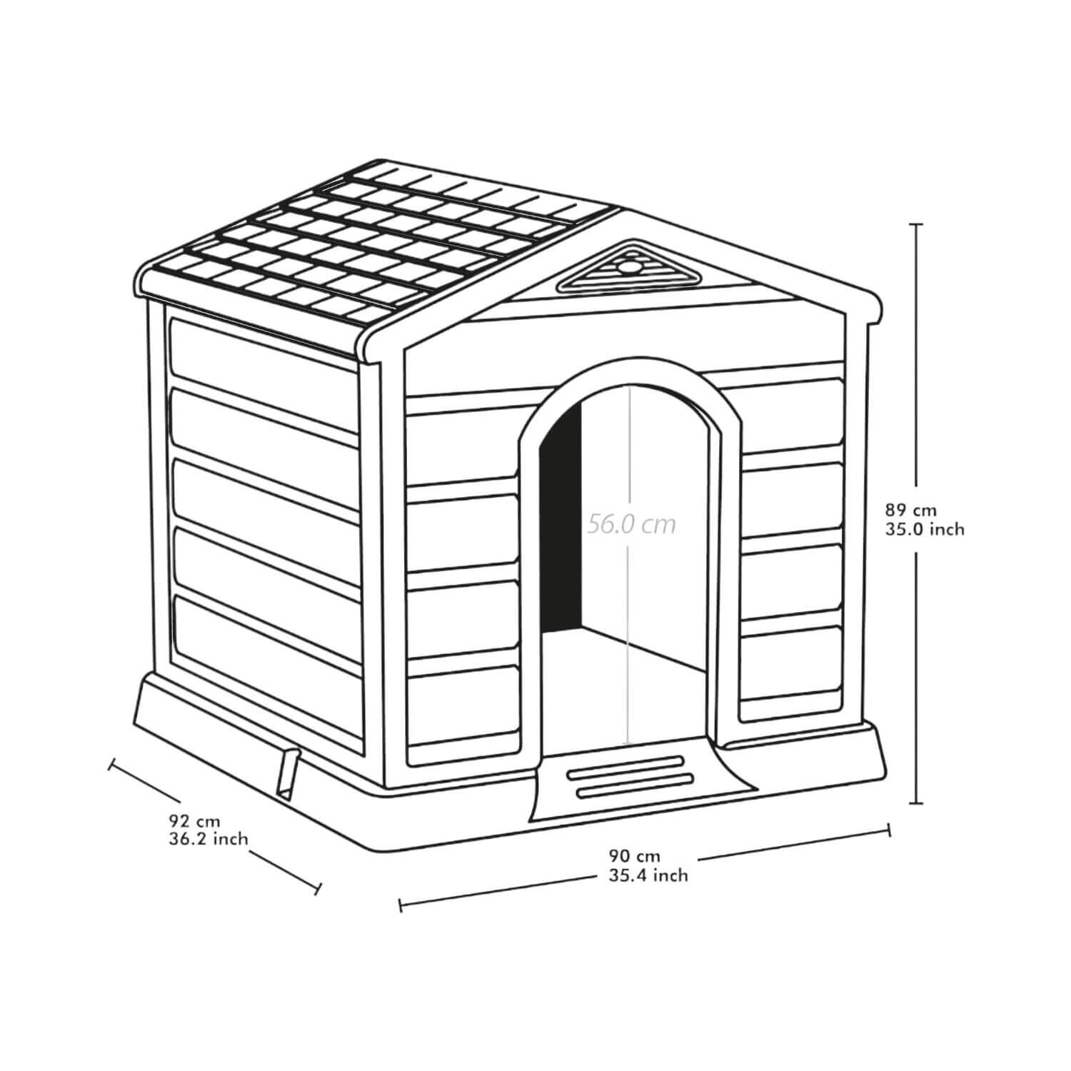 Casa Para Perro Techo Rojo Tama&ntilde;o Grande 92x90x89 Cm Rimax image number 6.0