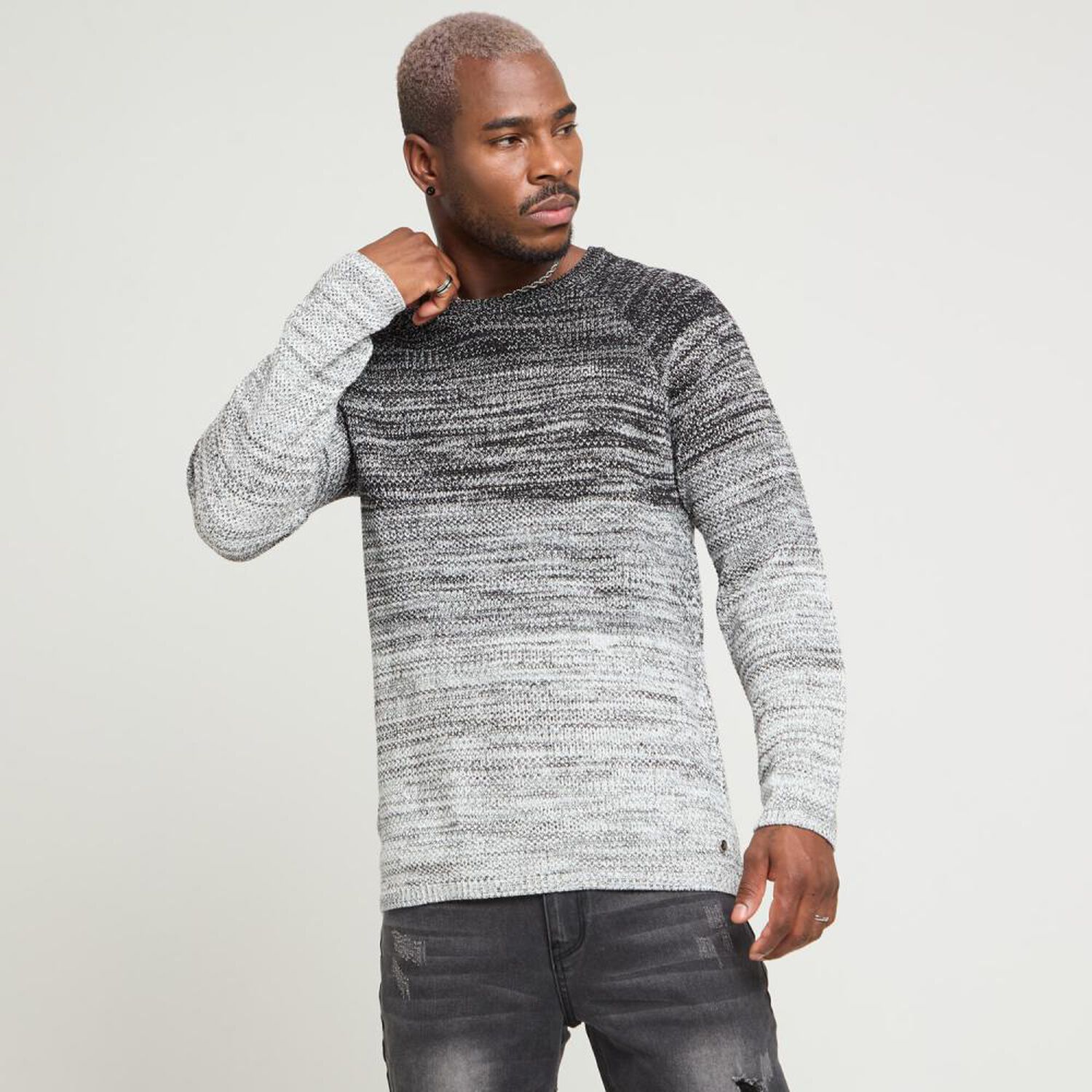 Sweater Degrade Slim Manga Larga Cuello Redondo Hombre Rolly Go image number 0.0