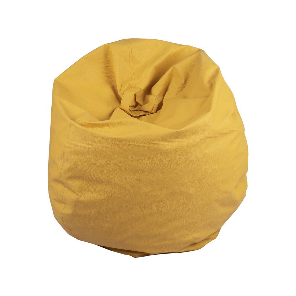 Funda Pouf Pera Amarilla Eco Cuero 80x80x80 Cm (sin Relleno) Máxima Design image number 1.0