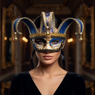 M&aacute;scara Buf&oacute;n Unisex Con Cascabeles Para Fiesta Veneciana