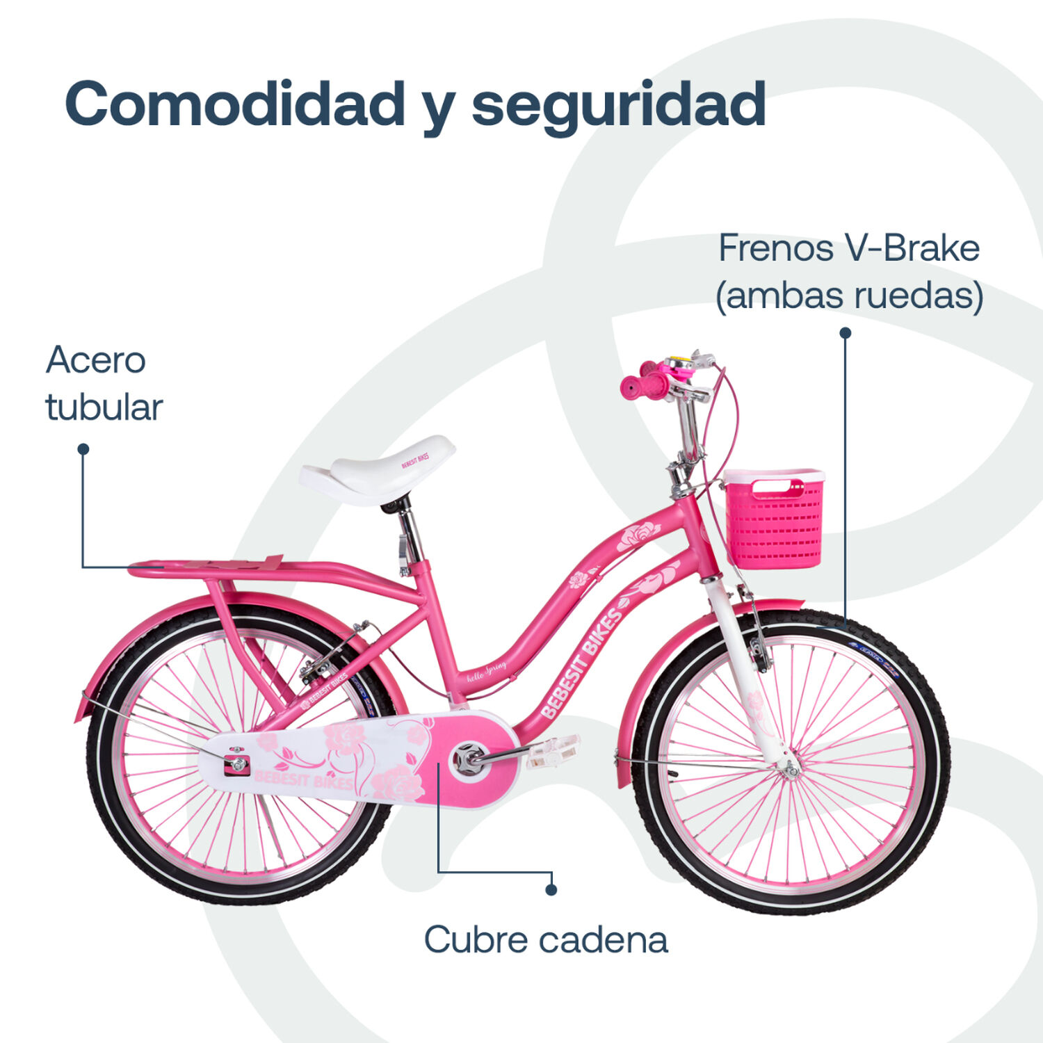 Bicicleta Infantil Queen Aro 20 Rosada Bebesit image number 5.0