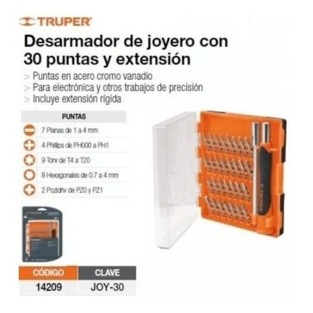 Juego Desarmadores De Precisión, Punta Intercambiable Truper image number 1.0