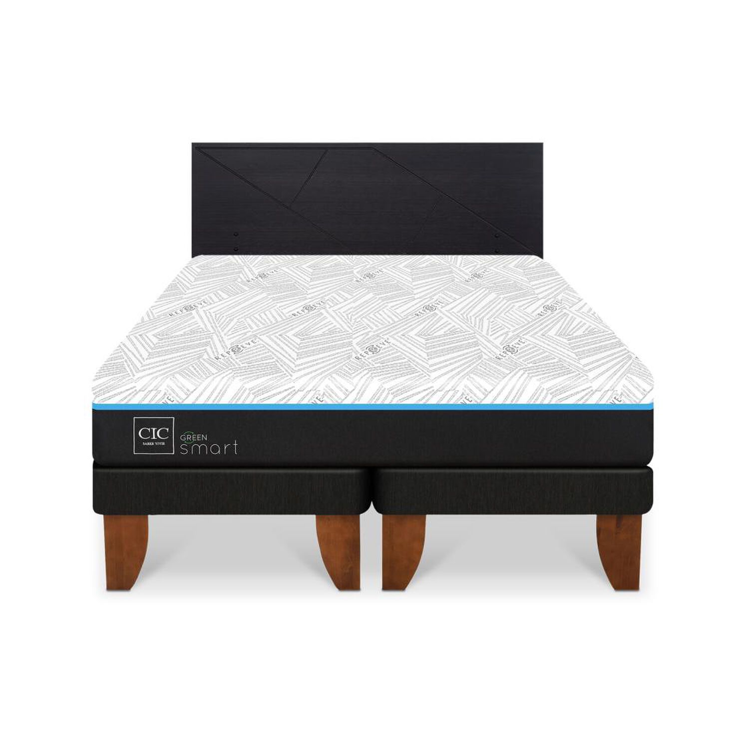 Cama Europea Cic Green Infinity / 2 Plazas / Base Dividida + Respaldo image number 0.0