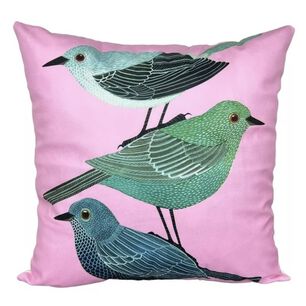Funda Para Coj&iacute;n Felpa Dise&ntilde;o Estampado Aves 45x45cm