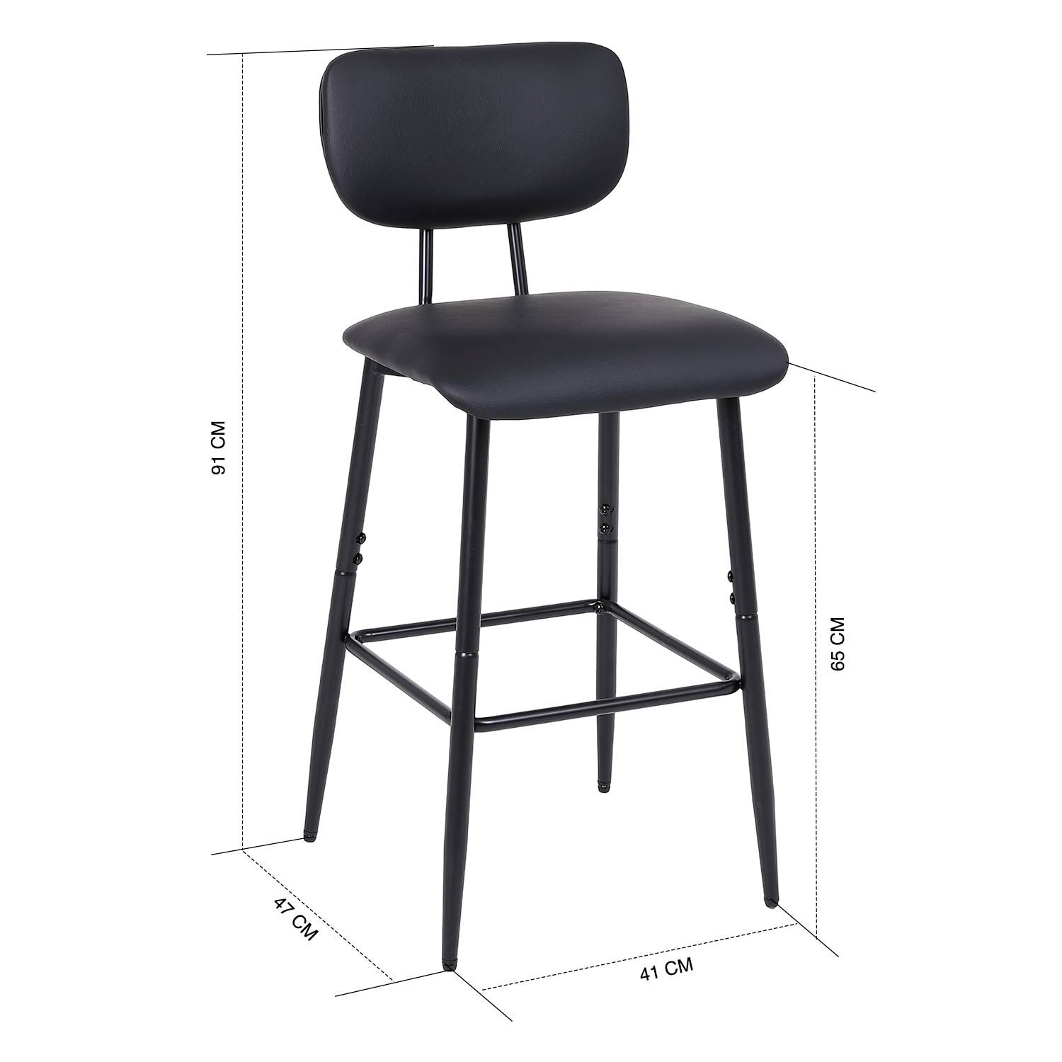 Pack 2 Pisos De Bar De Cocina Mid-century Con Respaldo Negro image number 7.0
