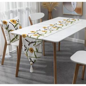 Camino De Mesa Bordado Medida 32x180cm Poliester Corredor