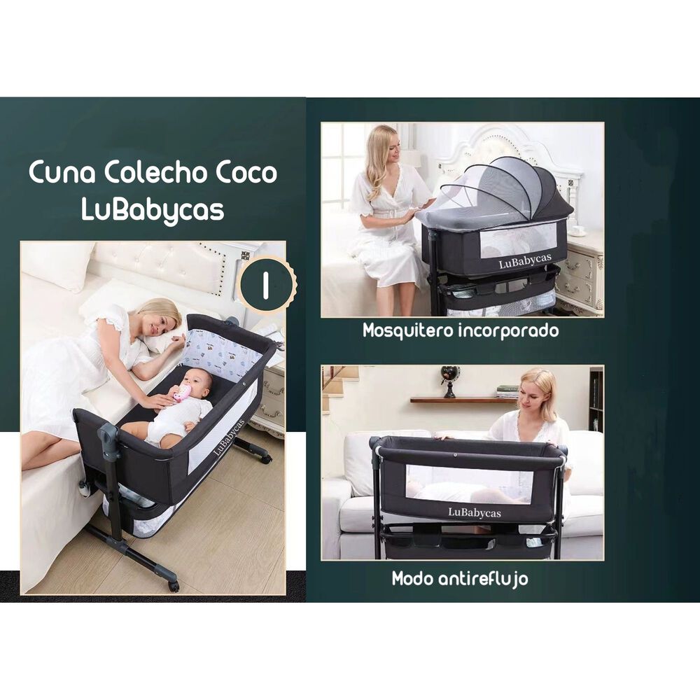 Cuna Colecho Con Mudador Y Accesorios Lubabycas Rosada image number 1.0