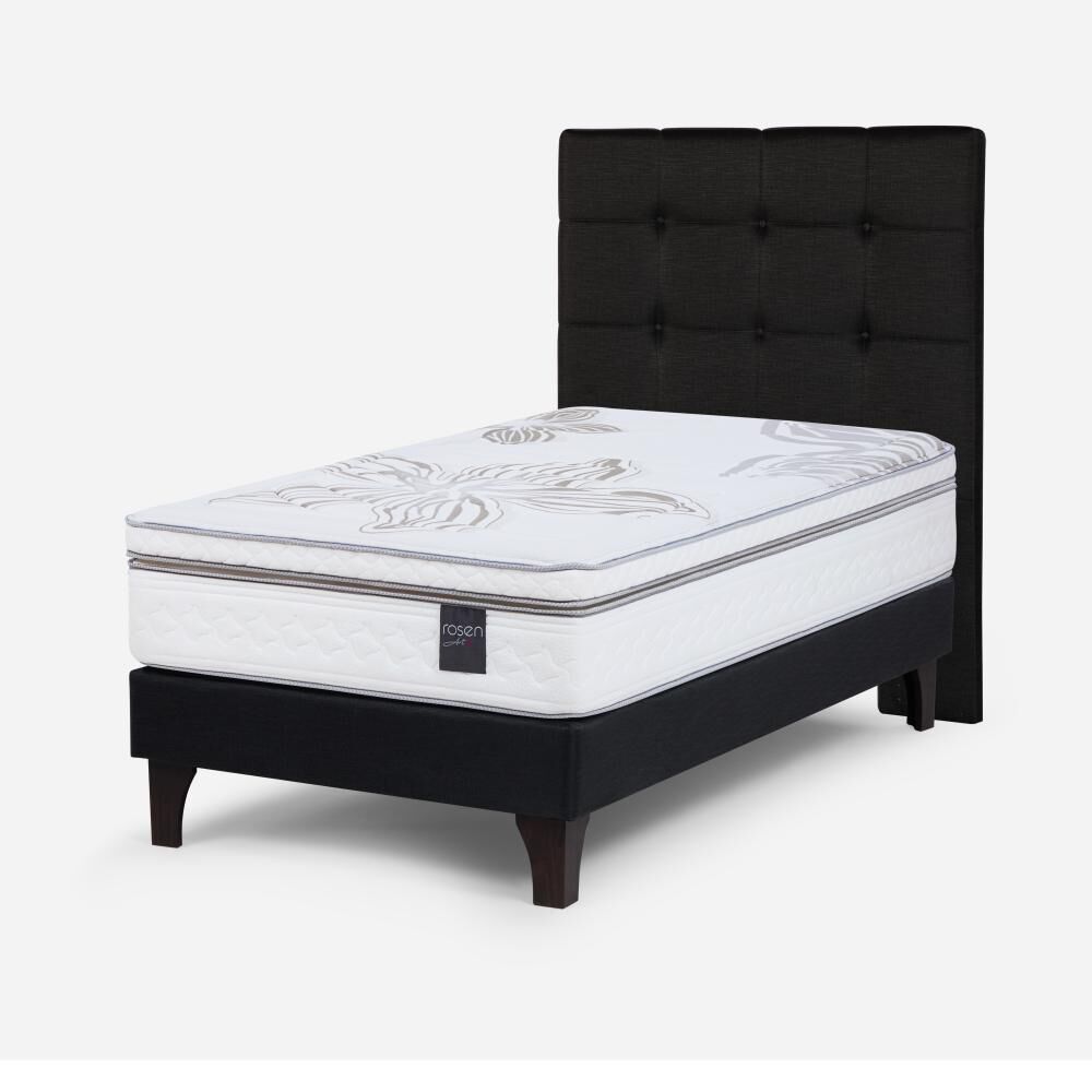 Cama Europea Rosen Art 4 / 1.5 Plazas / Base Normal + Respaldo image number 2.0