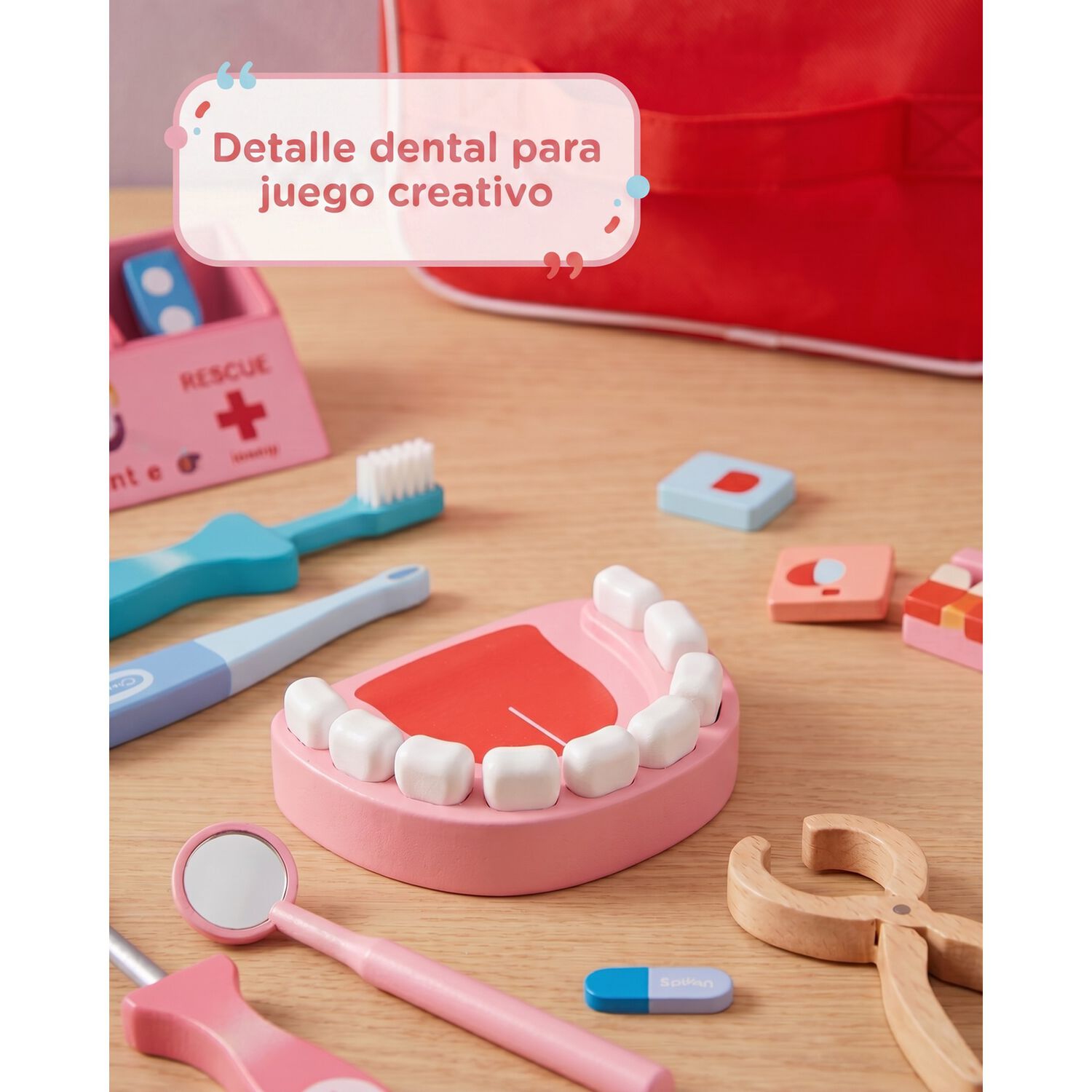 Set Juego De Roles Doctor- Dentista Juego Madera Ni&ntilde;os image number 13.0