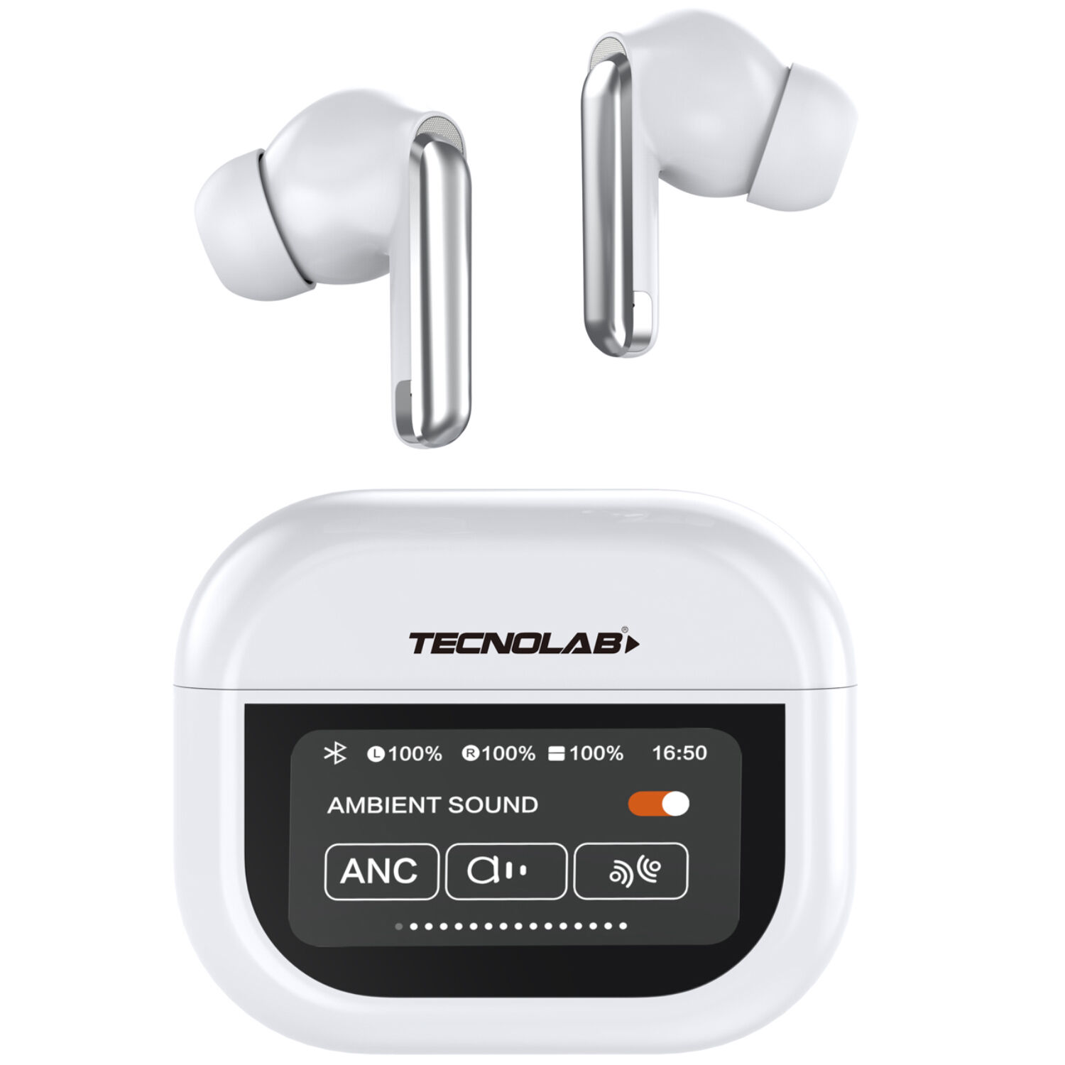 Aud&iacute;fonos Bluetooth Con Pantalla Touch Blanco - Ps image number 0.0