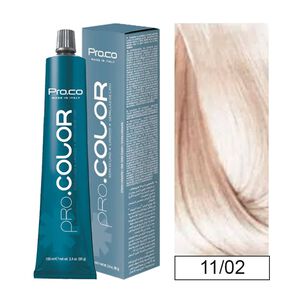 Pro.color - Tintura Permanente Super Aclarante 11/02 Rubio Clarisimo Perlado 100ml + Oxidante