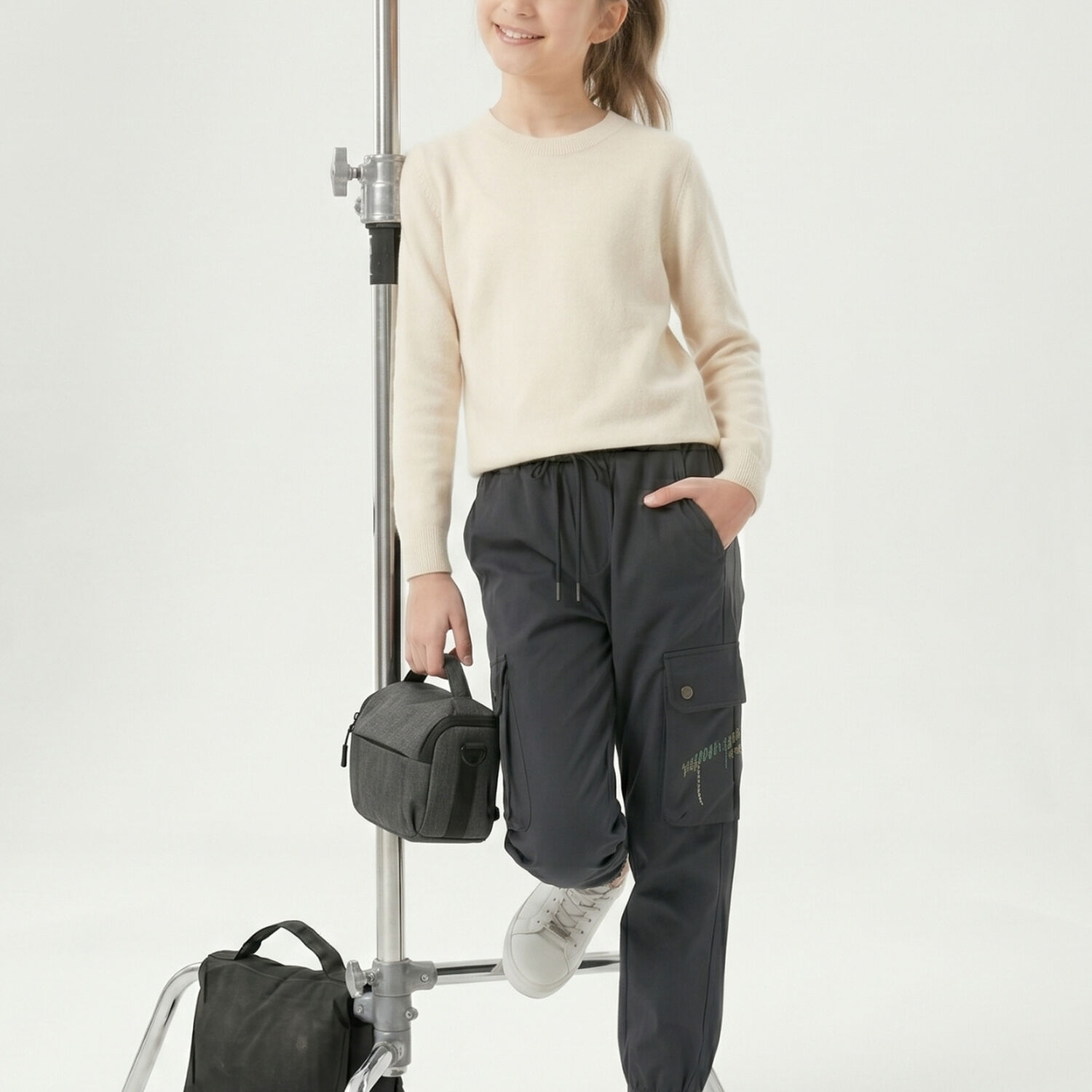 Pantalon Cargo Ni&ntilde;a Impermeable Jogger Moda Urbana Comodo image number 1.0
