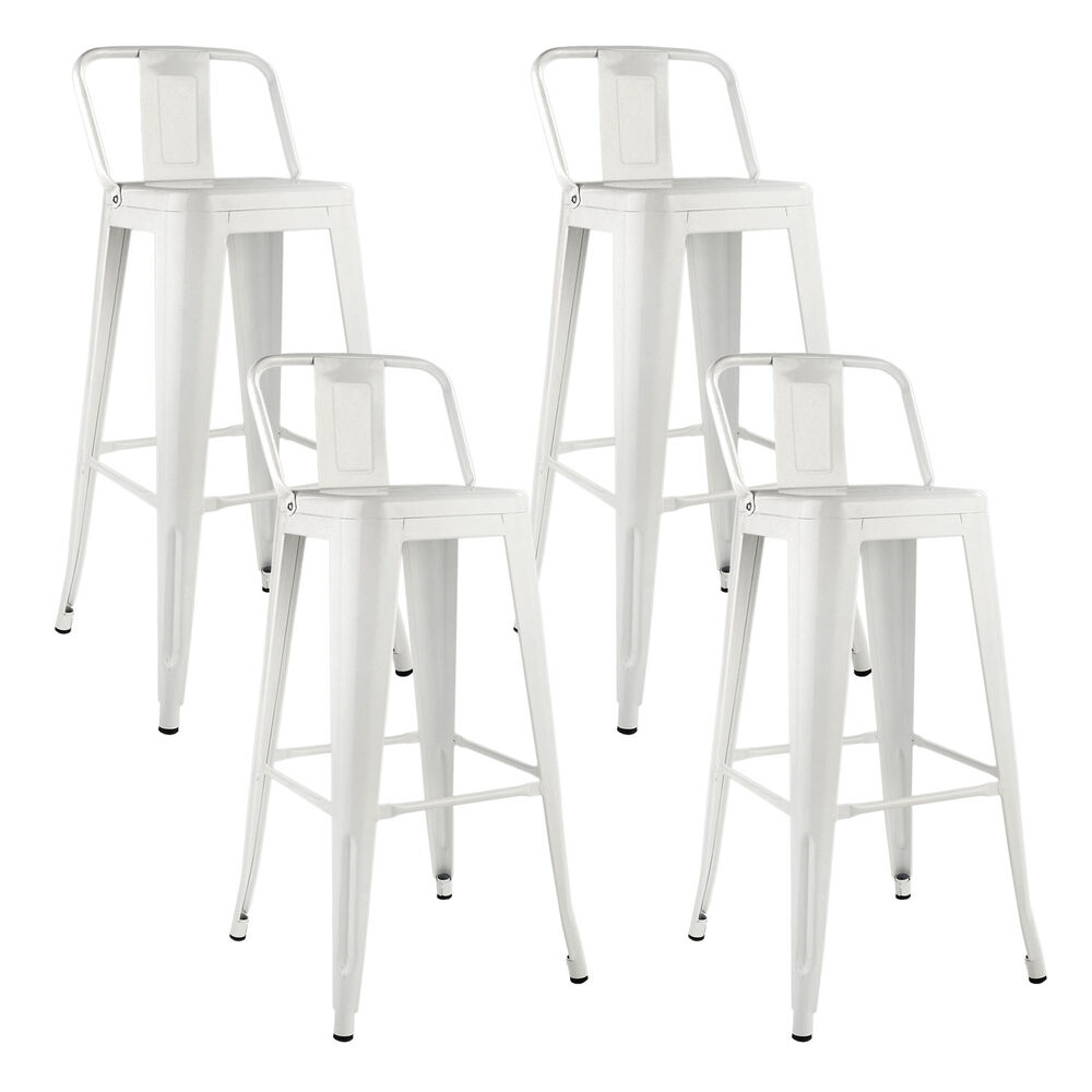 Pack 4 Piso Taburete Tolix Con Respaldo Blanco image number 0.0